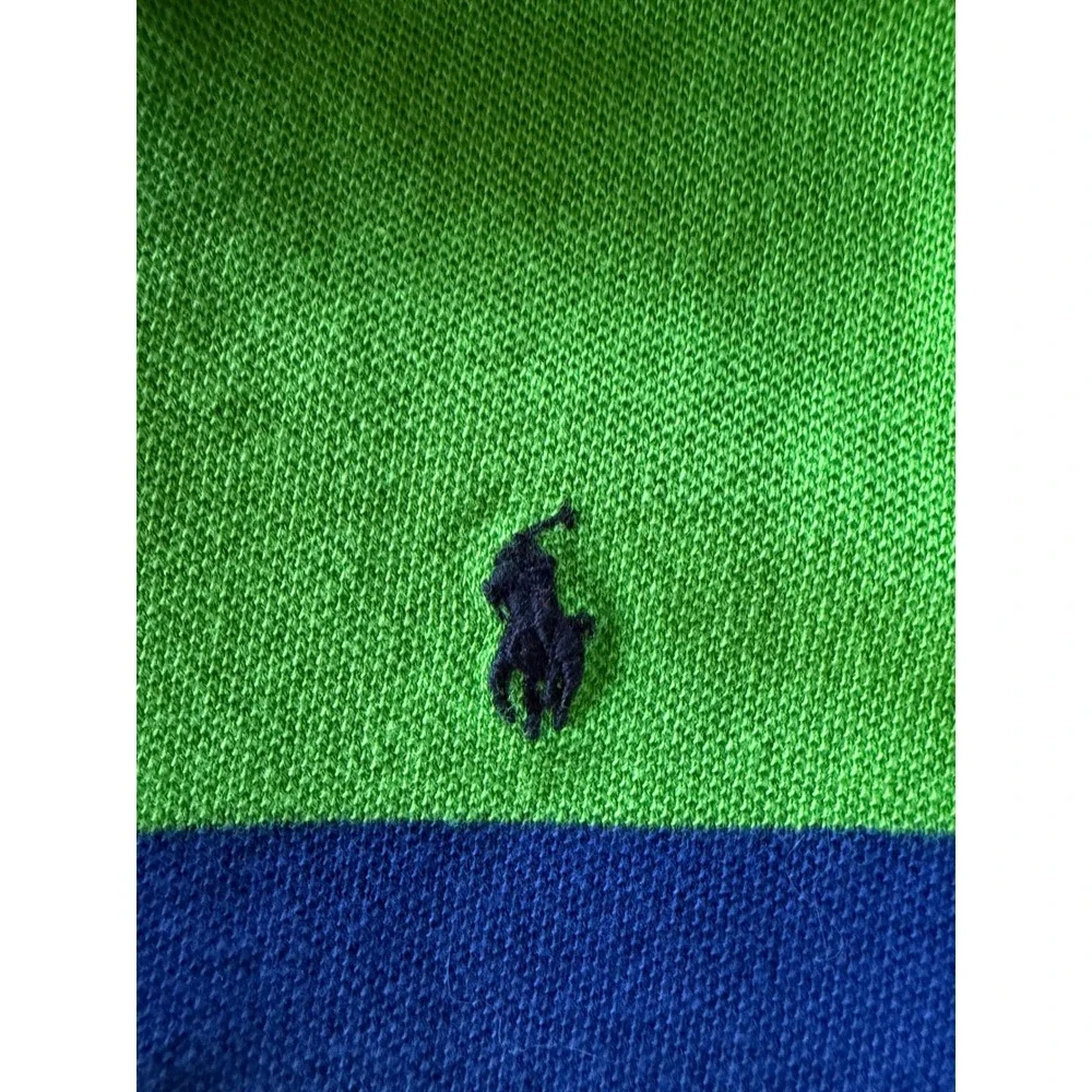 Polo Ralph Lauren Boys Rainbow Stripe Cotton Pique Polo Shirt Pony Logo Sz L